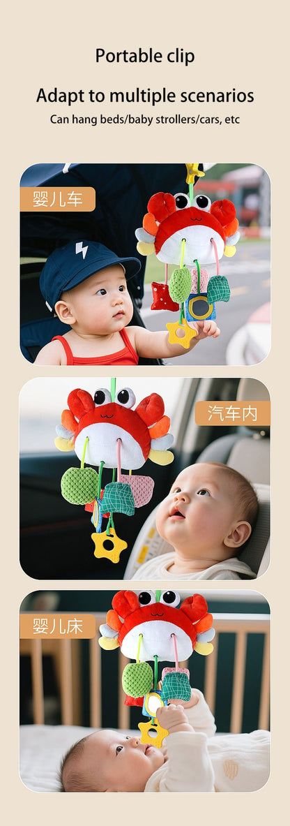 Brinquedo de volante para bebê, educação infantil, brinquedos de direção simulados, luz e música, educativos para bebês, reboque de berço, brinquedos suspensos