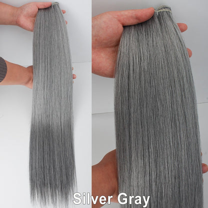 Cabelo Sintético Russo Liso de 65cm 200g, Extensões de Cabelo de Fibra com Bio Proteína Resistente ao Calor, Rabo de Cavalo para Cosplay