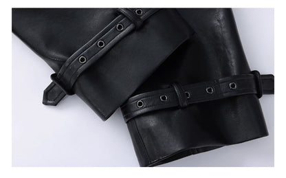 Lautaro Spring Autumn Extra Long Black Pu Leather Trench Coat for Women with Back High Slit Luxury Chic European Fashion 2024