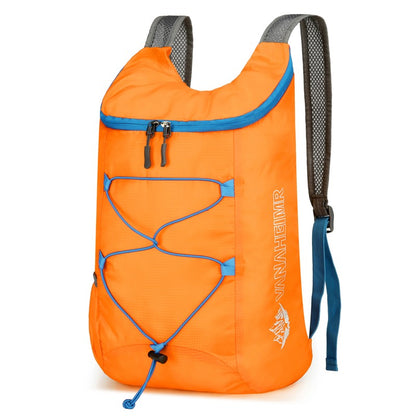 The foldable nylon outdoor lightweight backpack, simple handbag and hiking bag are suitable for outdoor sports and travel