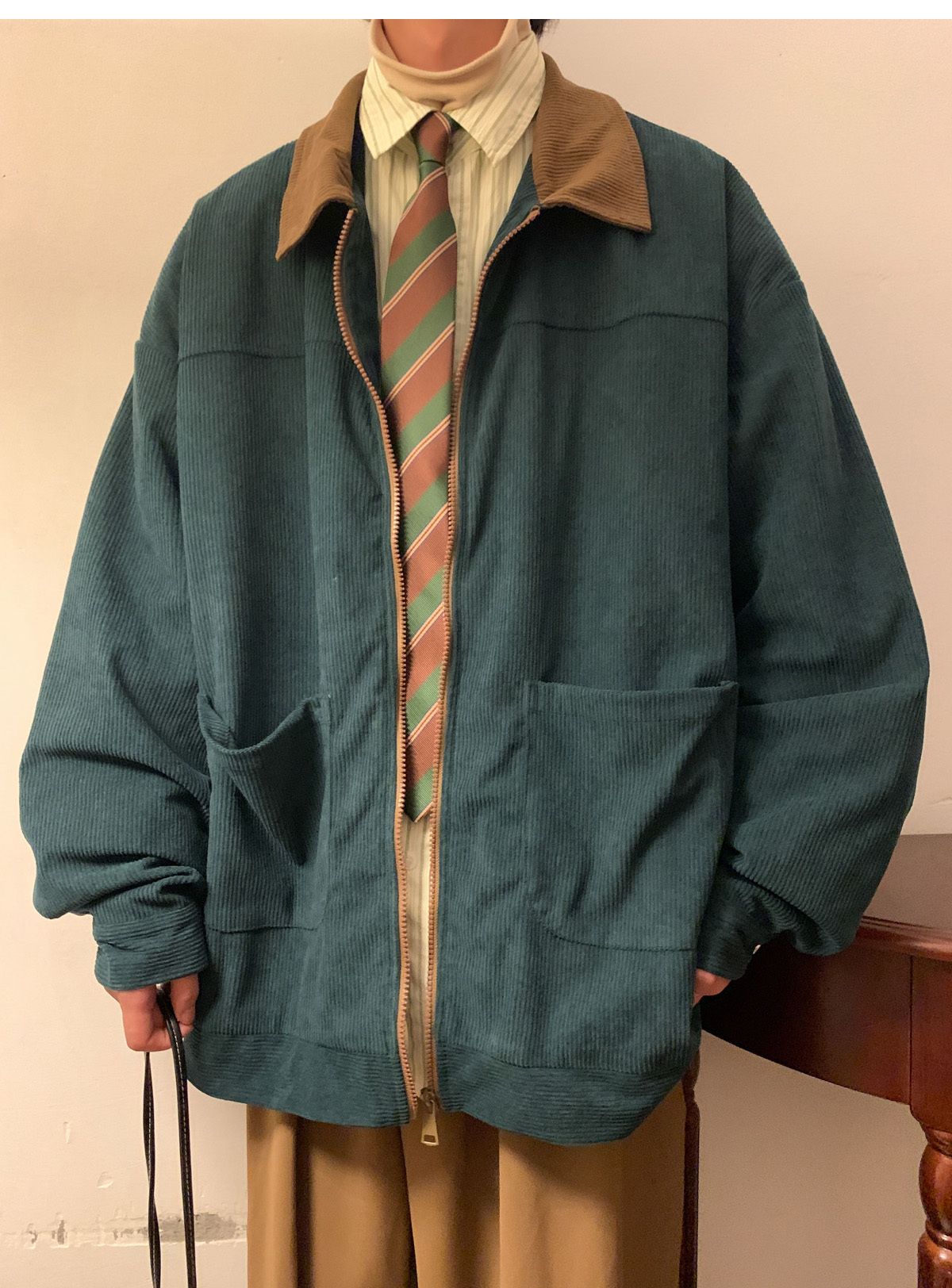 American Style Vintage 2025 Men Bomber Jacket Windbreakers Zipper Coats Autumn Loose Cargo Outwear