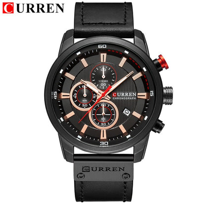 CURREN Brand Watch Men Leather Sports Watches Men's Army Military Quartz Wristwatch Chronograph Male Clock Relogio Masculino