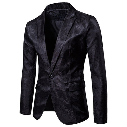 Multi Colors Men's Suit Palace Style Dark Pattern Design and Fashionable One Button Buckle Slim Fit Blazer Mujer Clothing