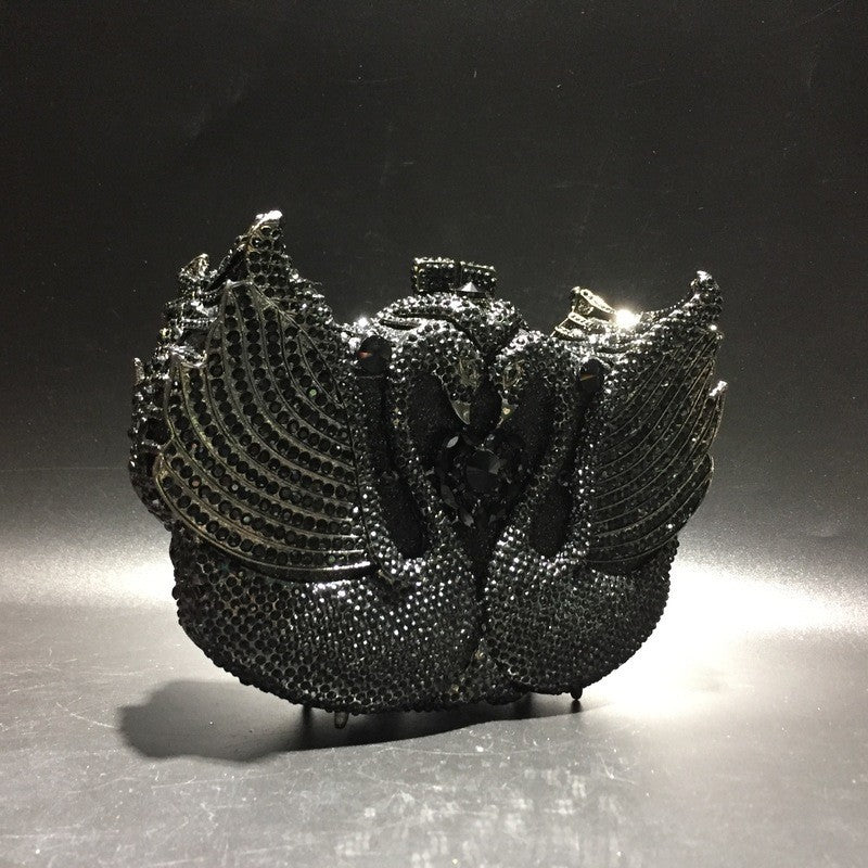 XIYUAN Pink/Black/Blue/Gold Crystal Evening Clutches Bag Hollow Out Women Metal Clutch Purse Wedding Party Prom Dinner Handbag