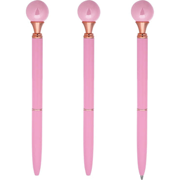 Pearl Pen Ballpoint Pens Signature Pens 1.0mm Black Ink Advertising Gift Pen for Office Home Party Christmas Birthday(3Pcs)