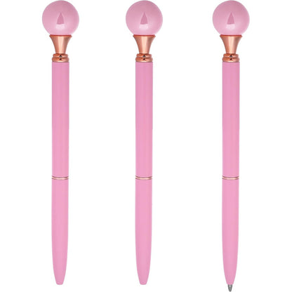 Pearl Pen Ballpoint Pens Signature Pens 1.0mm Black Ink Advertising Gift Pen for Office Home Party Christmas Birthday(3Pcs)