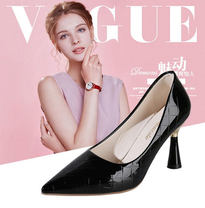 Plaid Classic Casual High Heels New Pattern Embossed Fashion Oversize Shoes In Autumn and Winter 2022 Pumps Women Shoes