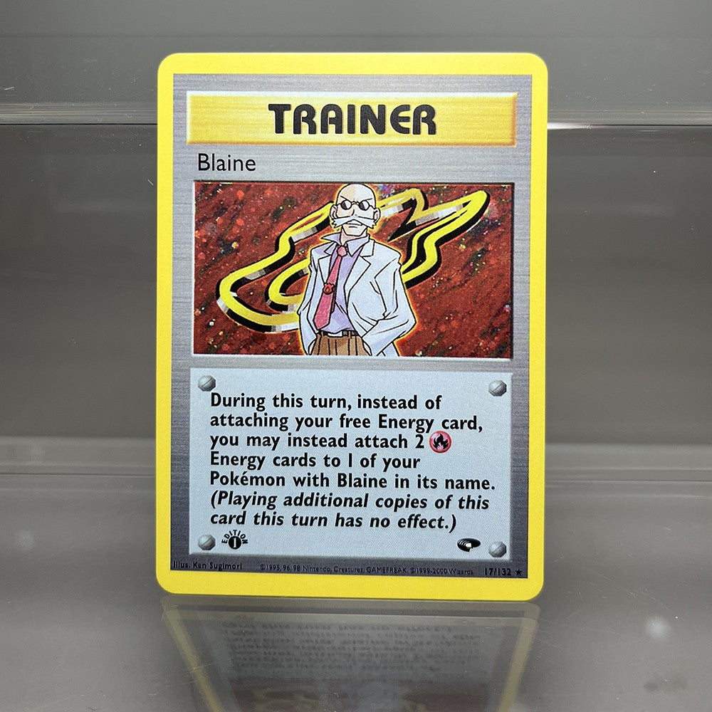 Cartas PROXY PKM Gym-Challenge/Neo-Genesis Lugia Typhlosion Rocket's Mewtwo PTCG Foil Game Collection Cards Game Toys