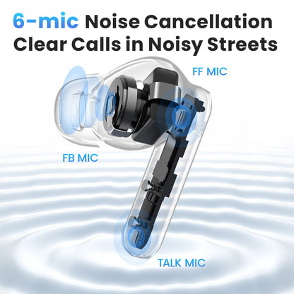 HAYLOU Mori Pro Bluetooth 5.4 Earphones Wireless  43dB Adaptive Noise Cancellation Earbuds 6 Mic Headphones 28H Battery Life