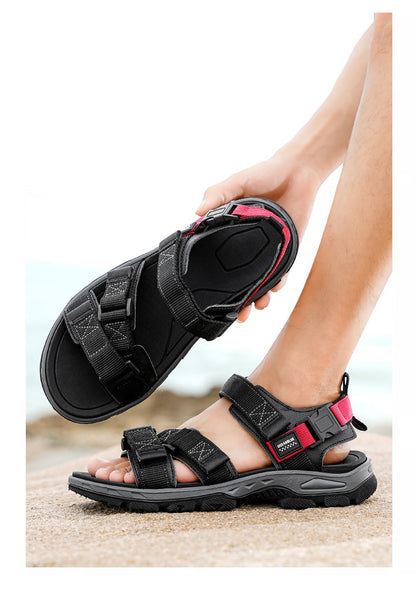Flat Sandals Summer Mens Breathable Holidays Beach Shoes Open-Toe Outdoor Casual Travel Hiking Sandials