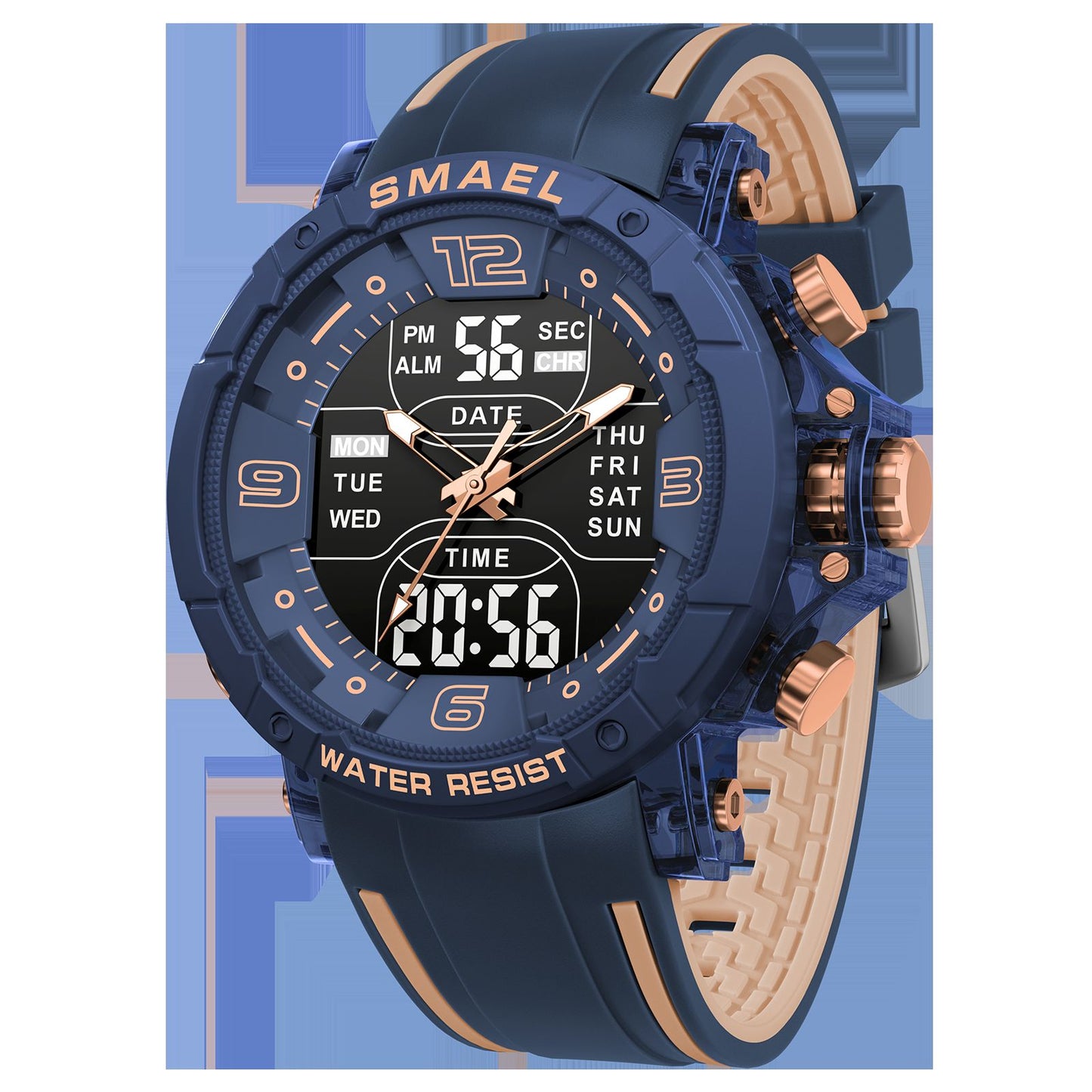 SMAEL Brand 8140 Waterproof Dropshipping Watch Alarm Clock night light Young Fashion business Quartz Sport Wristwatches