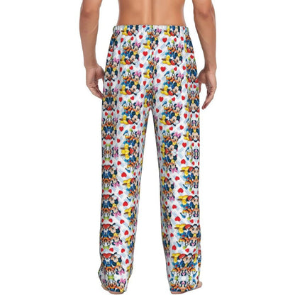 Custom Print Mickey Mouse Donald Duck Pajama Pants Men Sleep Sleepwear Bottoms with Pockets