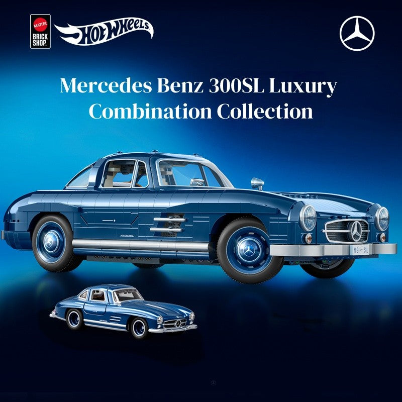 New Hot Wheels Benz 300sl Simulated Assembled Toy Model Car Holiday Gift Collectibles Desktop Ornaments In Stock