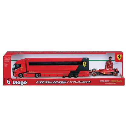 Caminhão Bburago 1:43 F1 Transporte Ferrari Sf24 Mercedes-Amg W15 Mclaren Mcl38 Hauler de Corrida Liga Miniatura Modelo Diecast Brinquedos