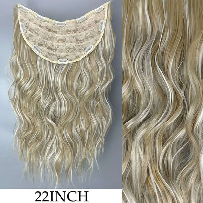 Cabelo Liso Comprido 16 Clipes 7 Pçs/Conjunto de Apliques de Cabelo Sintético Natural Loiro Preto Resistente ao Calor 2026