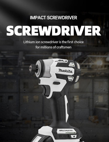 Parafusadeira de impacto Makita DTD173 18V sem escova, branca, para melhorias domésticas e projetos de bricolagem, 180 Nm, modo elétrico de madeira/parafuso/T