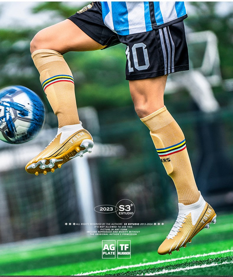 Men's Soccer Shoes Cleats Professional High-Top Breathable Athletic Football Boots,Outdoor Football Training Shoes for TF/AG Boy