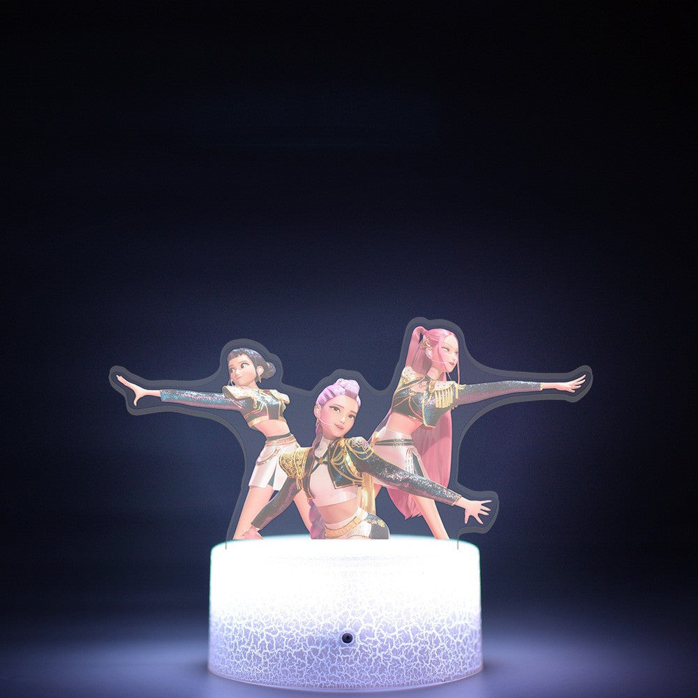 KPop K-POP Demon Hunters Kawaii Zoe Mira Rumi Saja Boys Superstar Monochrome Light Remote Control 16 Color Light Night Light