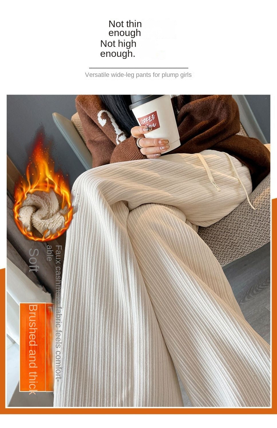 Pants Women Thickened Lamb Fleece Wide Leg Pants Plus Velvet Women's Autumn Winter Fashion Loose Pants Cashmere Casual Pants