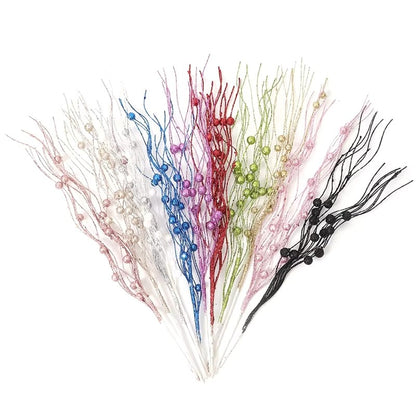 5Pcs Glitter Artificial Berry Bouquet Xmas Tree Ornament for Home Decor Christmas Decoration New Year 2026 Navidad Accessories