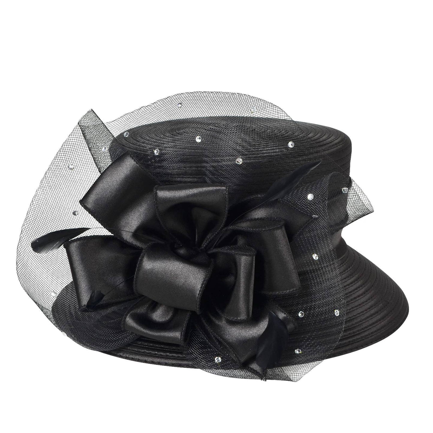 Chapéus de igreja elegantes e sofisticados para mulher, com diamantes, 2025, chapéus de casamento, fascinators para mulher