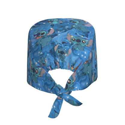 Custom Retro Cartoon Cleaning Working Cap Comfortable  Stitch Ohana Scrub Cap Surgicals Hat Nurse Scrubs Hat For Dentist