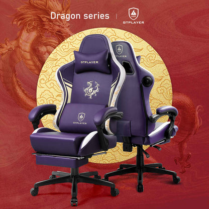 Cadeira Gamer GTPLAYER com Alto-falantes Bluetooth, Apoio para os Pés e Design Ergonômico, Cadeira de Escritório e para Videogame Série Dragão
