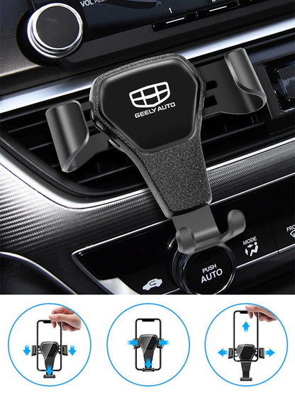 Gravity ABS Vehicle GPS Mobile Phone Holder Car Accessories For Geely Coolray Geometry C GX3 Emgrand EC7 LC Panda Tugella
