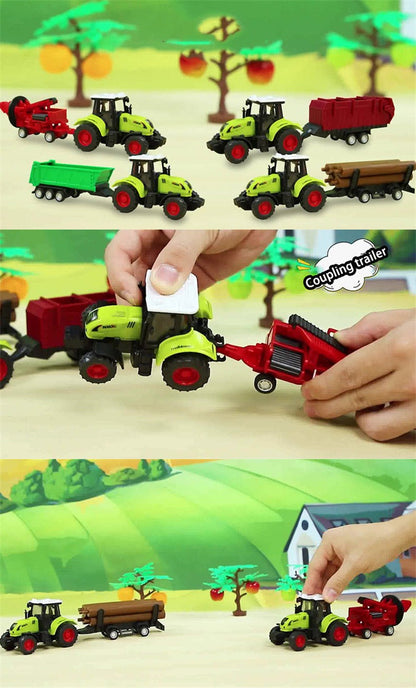 Farm Tractor Truck Tractor Inertia Car Transport Pulverizer Model Baby Car Boy Toy Engineering Car Childrens Educational Toys