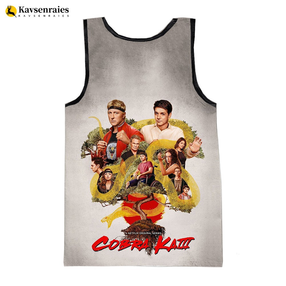 Cobra Kai 3D Print Tank Tops Men Women Summer Fashion Casual Sleeveless Shirts Hip Hop Streetwear Oversized Tops Men's Clothing