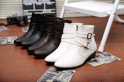 Hot Sale Luxury Chelsea Boots Men Pointed -toe Mens White Boots Black British Style High-heel Men Dress Boots Design Ankle Boot