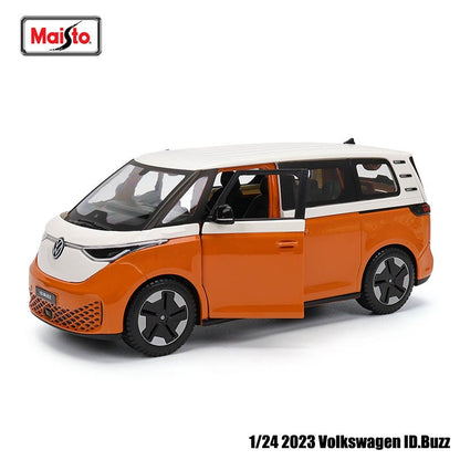 Maisto 1:24 Volkswagen ID.Buzz 2023 Modelo de carro de precisão fundido altamente detalhado Presente de coleção de modelo