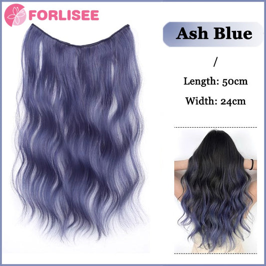 Synthetic Long Straight Clip In One Piece Hair Extension 4 Clips inner layer hidden hair color hair piece color wig