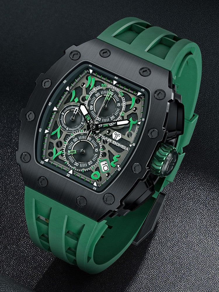 TSAR BOMBA Watch for Men Luxury Brand Tonneau Design Waterproof Clock Stainless Steel Wristwatch Fashion Rectangle Mens Watch