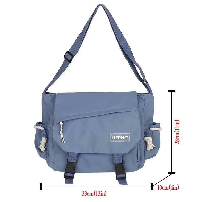 Women's Nylon Handheld One Shoulder Versatile Large Capacity Crossbody Bag Retro Work Travel Postman Bag