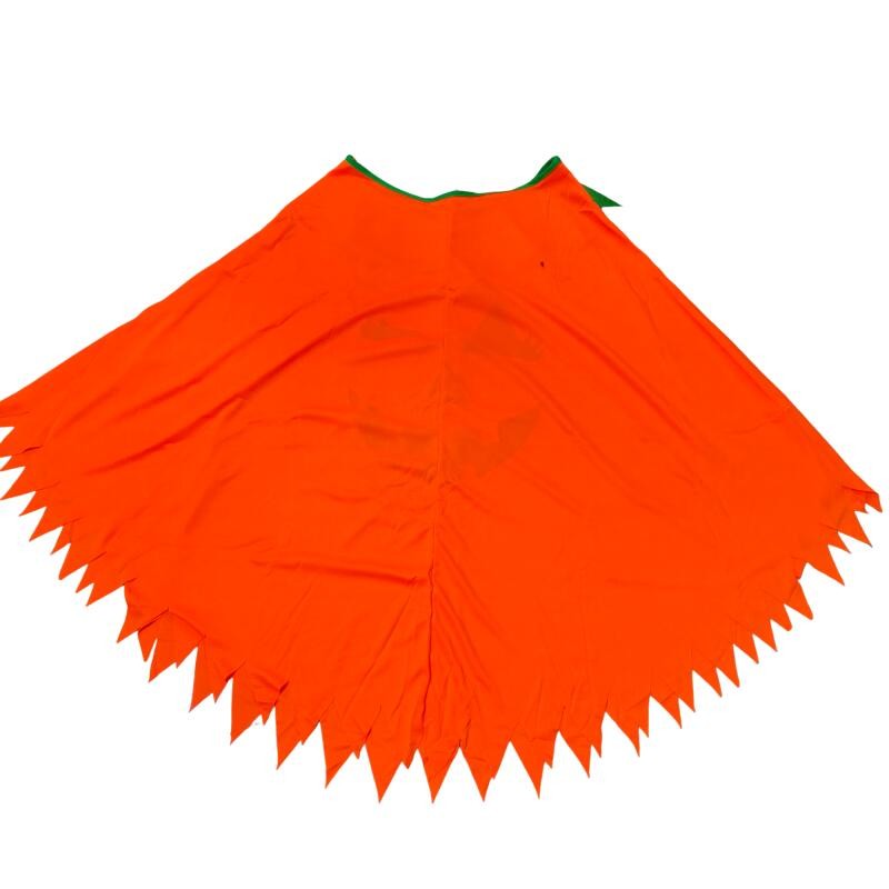 Adult Pumpkin Luminous Halloween Costume Glow In The Dark Face Print Orange Cape With Headband Unisex Fancy Scary Cosplay Outfit