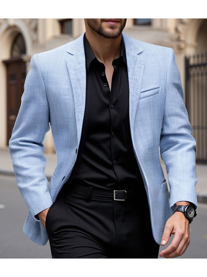 Men s  Fit Casual Blazer with Notched Lapel and Single Button Closure Fashionable Solid Color Sport Coat for Spring and