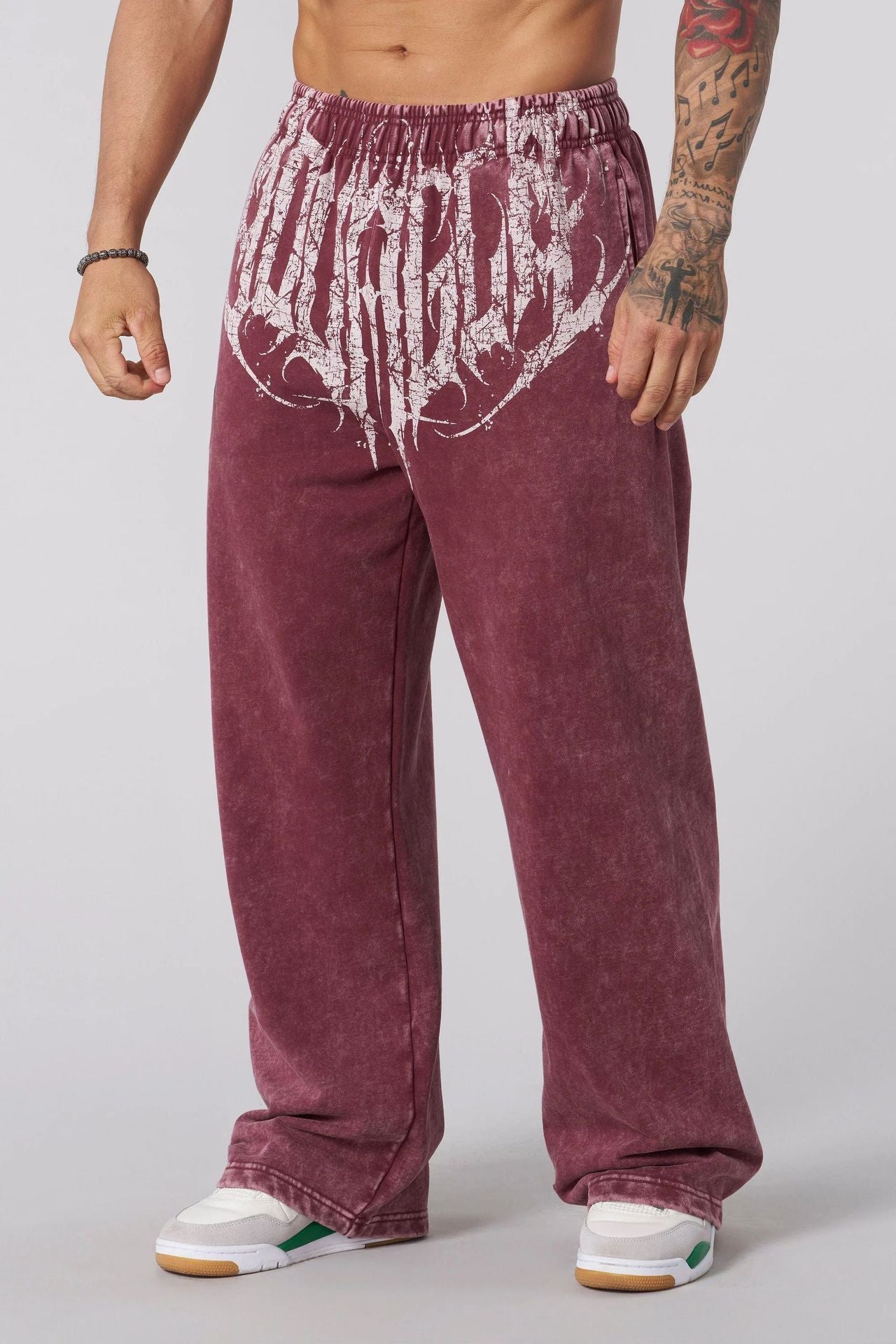 2025 YOUNGLA New American-style men's sports pants jogging muscle fitness casual pants loose straight-leg pants