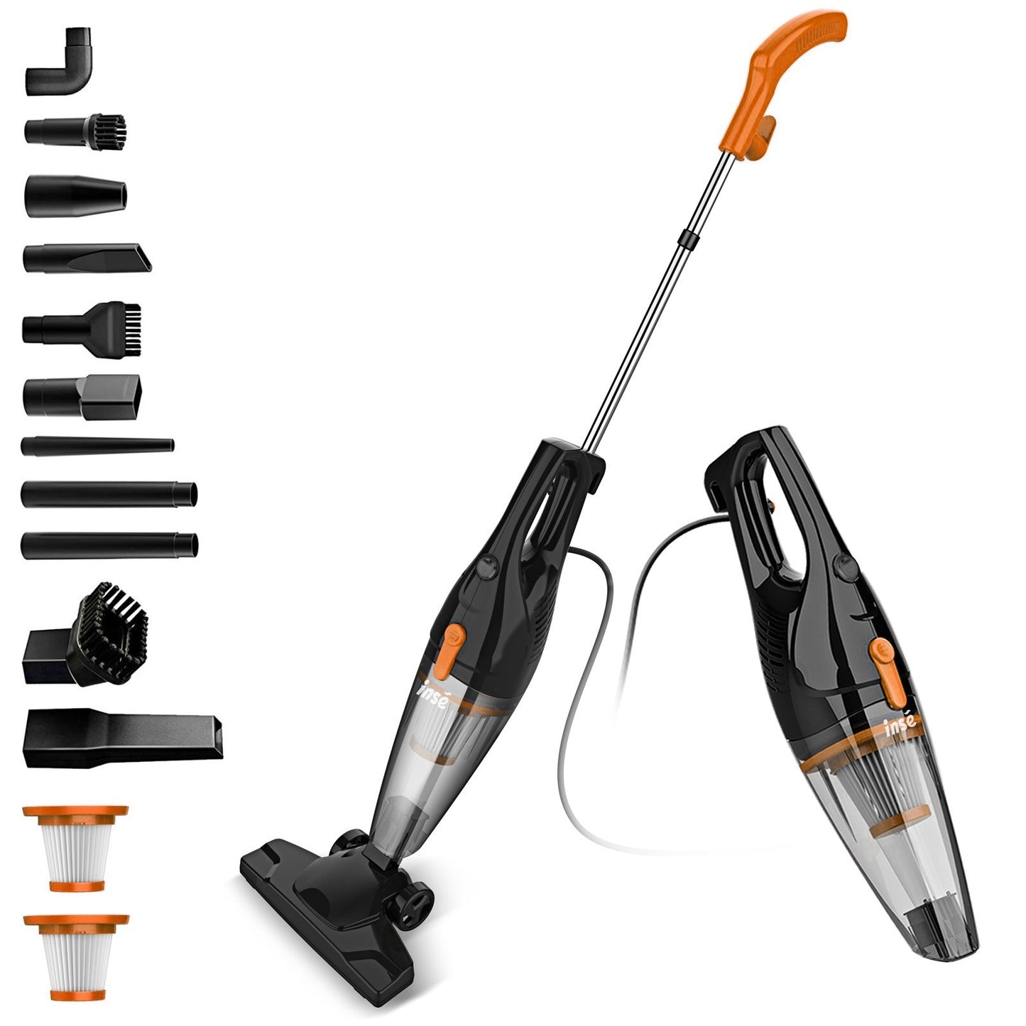 INSE R3S/R6X Corded Vacuum Cleaner Handheld Stick Vacuum Powerful 3 in1 Lightweight Vacuum Cleaners for Home Hard Floor Pet Hair