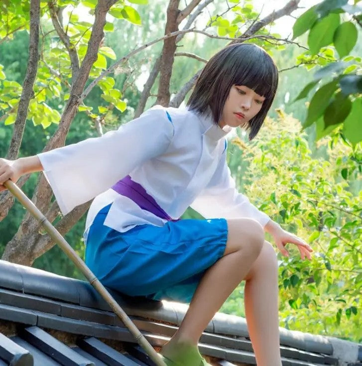 Anime Spirited Cosplay Suit wig Away Pink Kimono Takino Chihiro Show Kamikakushi Halloween Party Costumes for Women male