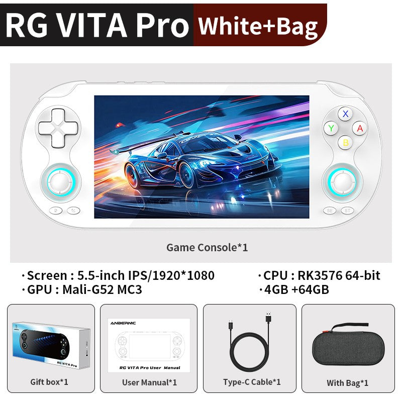 Anbernic RG VITA / RG VITA Pro Handheld Game Console IPS Touchscreen 5000mAh Video Gaming Player Supports AI Streaming RixelHK
