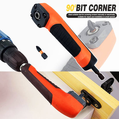 Parafusadeira Elétrica de Canto Multifuncional de Alto Torque 90° de Ângulo Reto Ferramenta Manual Adaptador de Broca de Canto