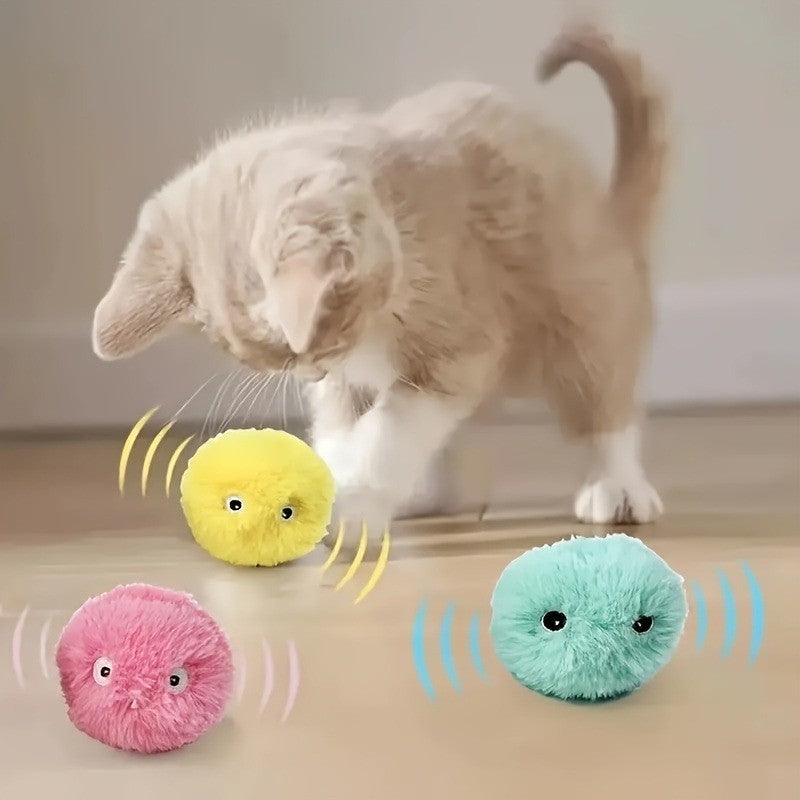 Bola Interativa 1/3 Peças Brinquedos Inteligentes para Gatos e Cães Pelúcia Elétrica Catnip Brinquedo de Treinamento para Gatinhos Produto para Animais de Estimação com Som de Toque Bola Que Ronrona