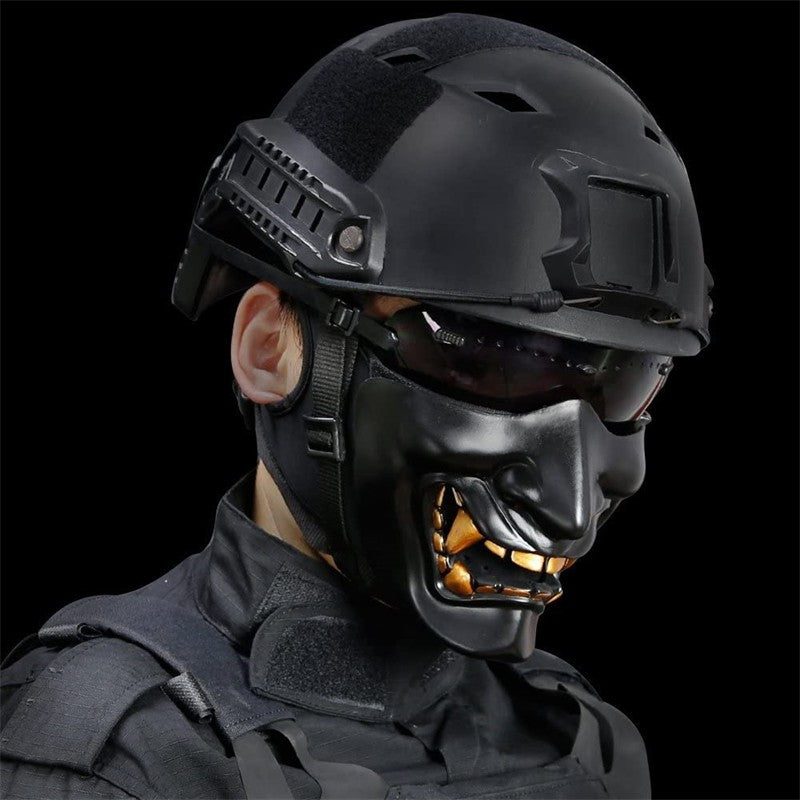 Masks Half Oni Cosplay Decor Samurai Mens Room Party Costume Face Japanese Masquerade Halloween Resin Mask Props Gifts Accessory