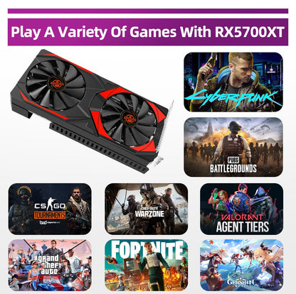 AIBOMAN NOVA AMD RX5700XT 8GB GDDR6 256Bit 7nm Placa de Vídeo para Jogos PCI Express 4.0x16 Montagem de Computador de Mesa