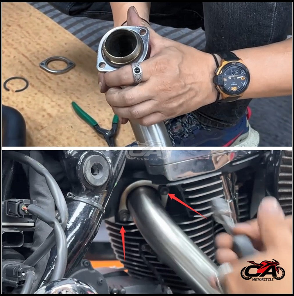 Motorcycle Muffler Flange Exhaust Snap Rings Kit For Harley Sportster 1986-22 Softail 86-25 Touring 1984-25 Dyna FXD FXDWG 91-17