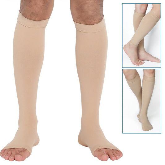 S-7XL Knee High Brace Medical Compress Stocks Firm Support 20-30 MmHg Varicose Veins Stovepipe Sock Unisex Therapeutic Leg Brace