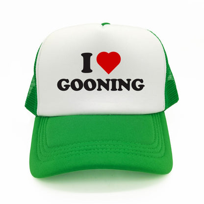 Funny I Love Gooning Baseball Caps Cool Summer Men Mesh Net Hat Humor Trucker Cap Unisex Outdoor Mesh Net Caps MZ-080