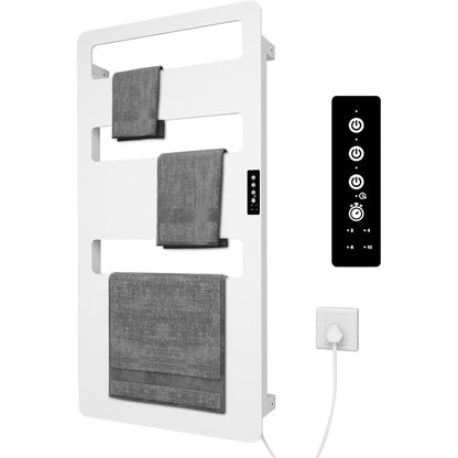 Wall-Mounted Electric Towel Warmer with Timer for Bathroom, Heated Towel Rack for Bath Towel Drying