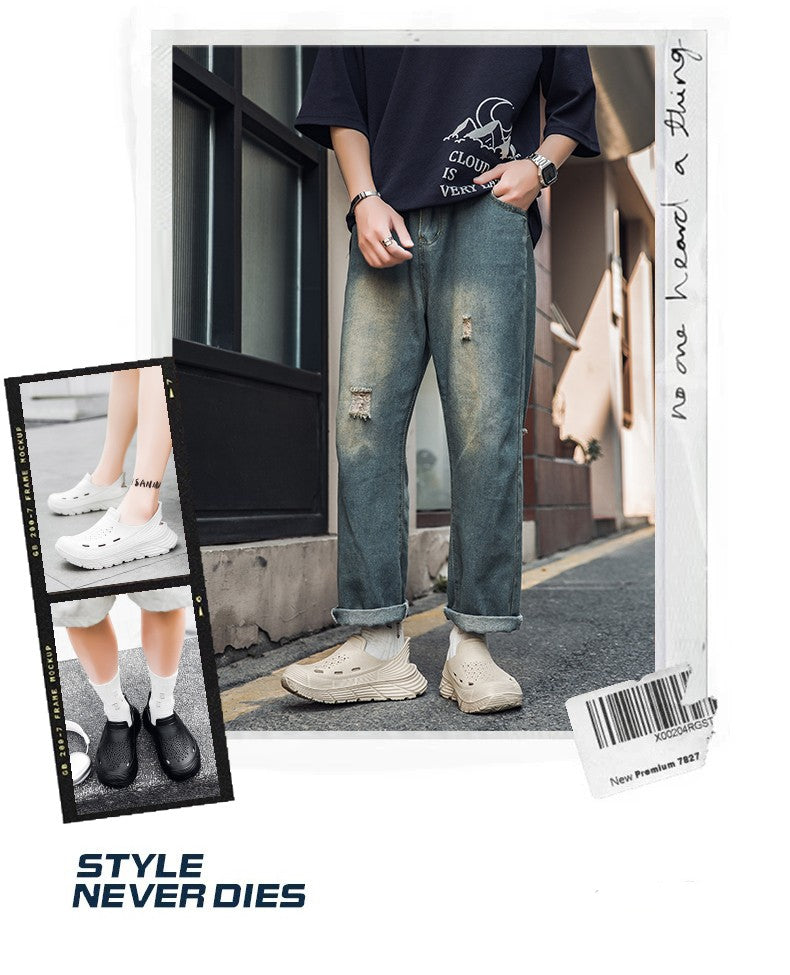 Summer Sandals Men Beach Slipper Platform Soft Sole Waterproof Anti-Slip Sandals Water Shoes Outdoor Sport Hollow out Men Shoes